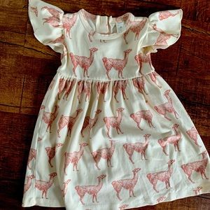 Kate quinn red llama flutter sleeve dress